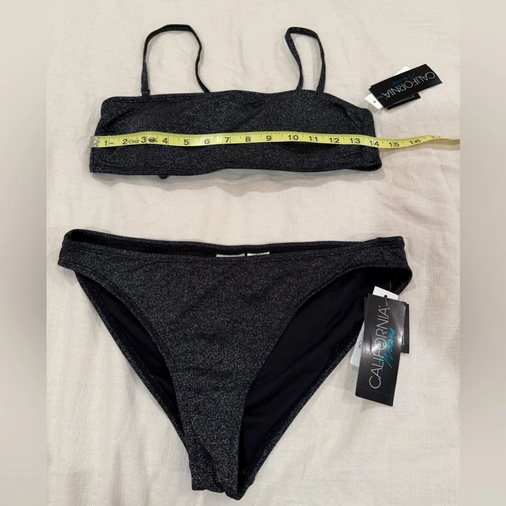 California Waves Sparkling Black Bikini NWT - Picture 3 of 7